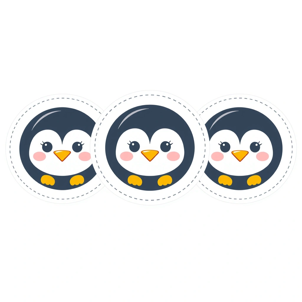 Odznaka "Pingwinek dnia" - Szablony - Dzień Pingwina Międzynarodowy